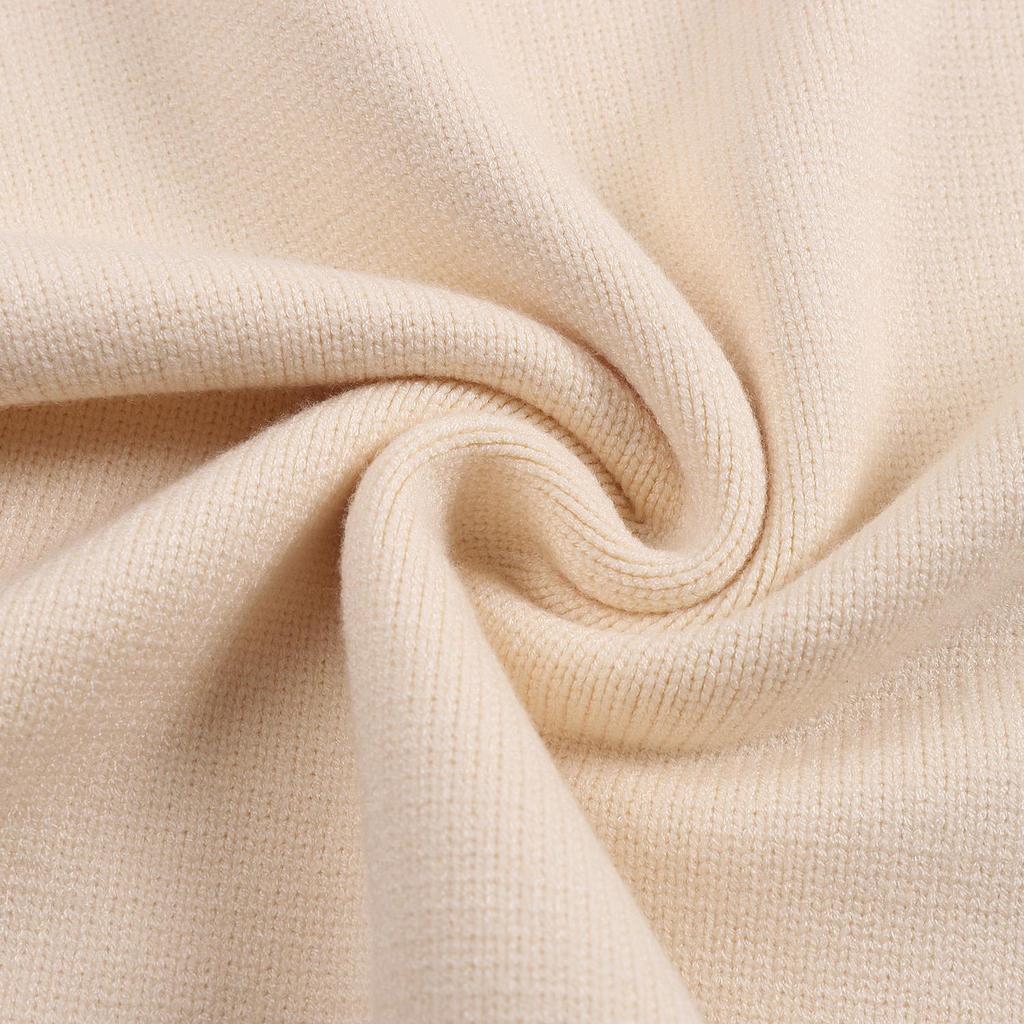 AMI 2025 Classic Couple's High Neck Same Color Flat Embroidered Small Heart Woolen Sweater