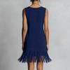Women's Fashion V-neck Color Sleeveless Dress