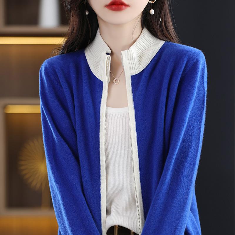 

Женский кардиган Qinghe Cashmere из 30% кашемира - Мягкий и теплый свитер из шерстяной смеси L голубой люпин