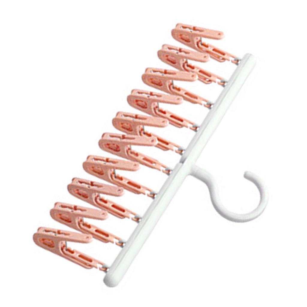 Socks    Multifunctional 360 Degree Rotating 10 Clips Socks Drying Rack for Dormitory Home Balcony