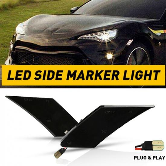 

2x Smoked LED Side Marker Turn Signal For Lights Subaru BRZ Scion FRS 86 Toyota