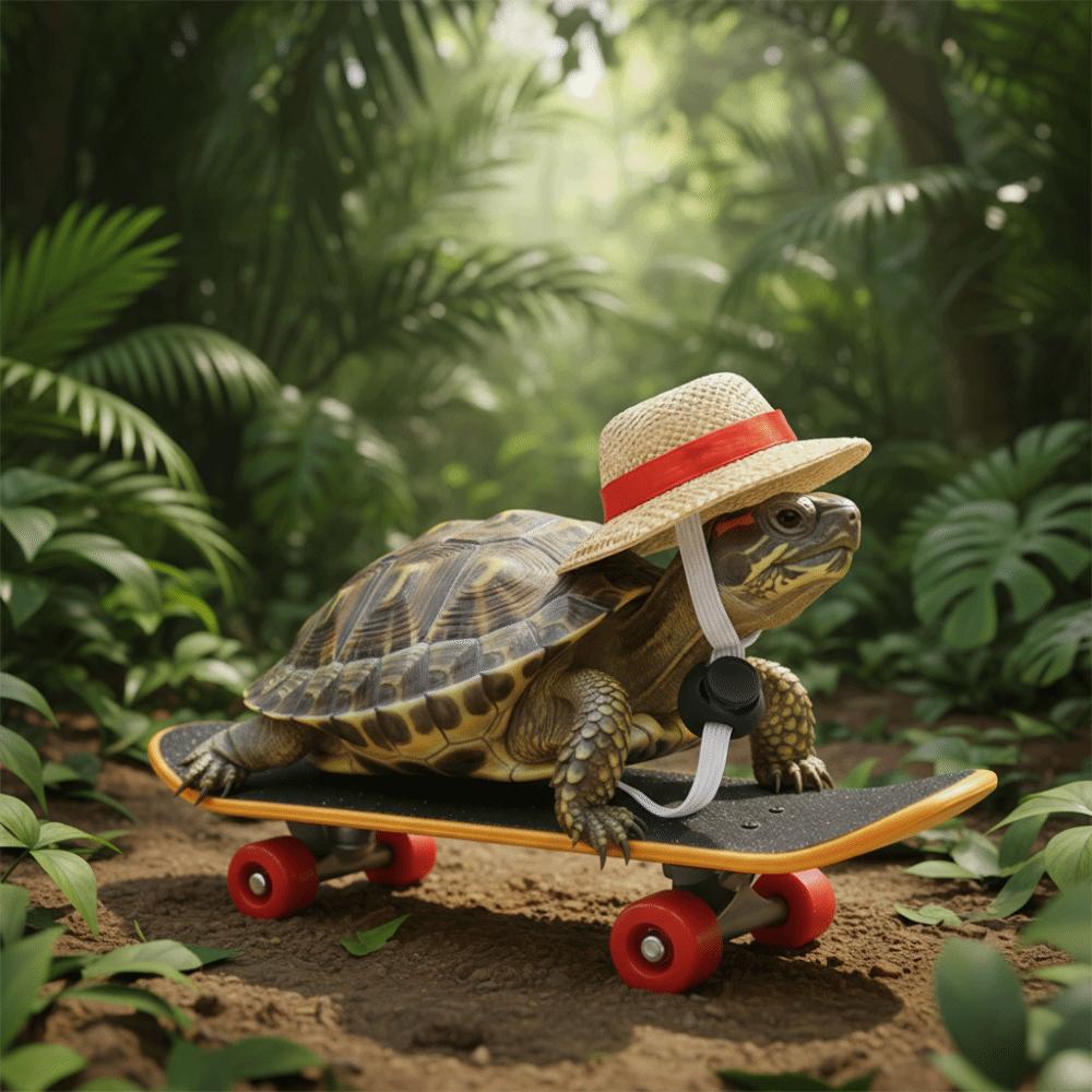 Creative Anti-crack Pet Skateboard Toys Set Rotary Wheel Plastic Lizard Mini Scooter Backpack Parrot Skateboard Pet Gifts