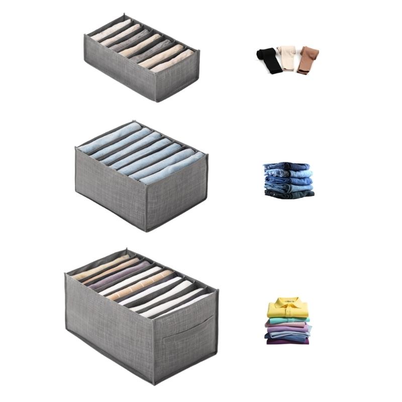 Non Woven Fabric Pants Organizer Foldable Pants Storage Box with Multiple Compartments Durable Trousers Organizers