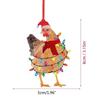 Christmas Scarf Chicken Pendant Wood Party Front Door Decoration Gift