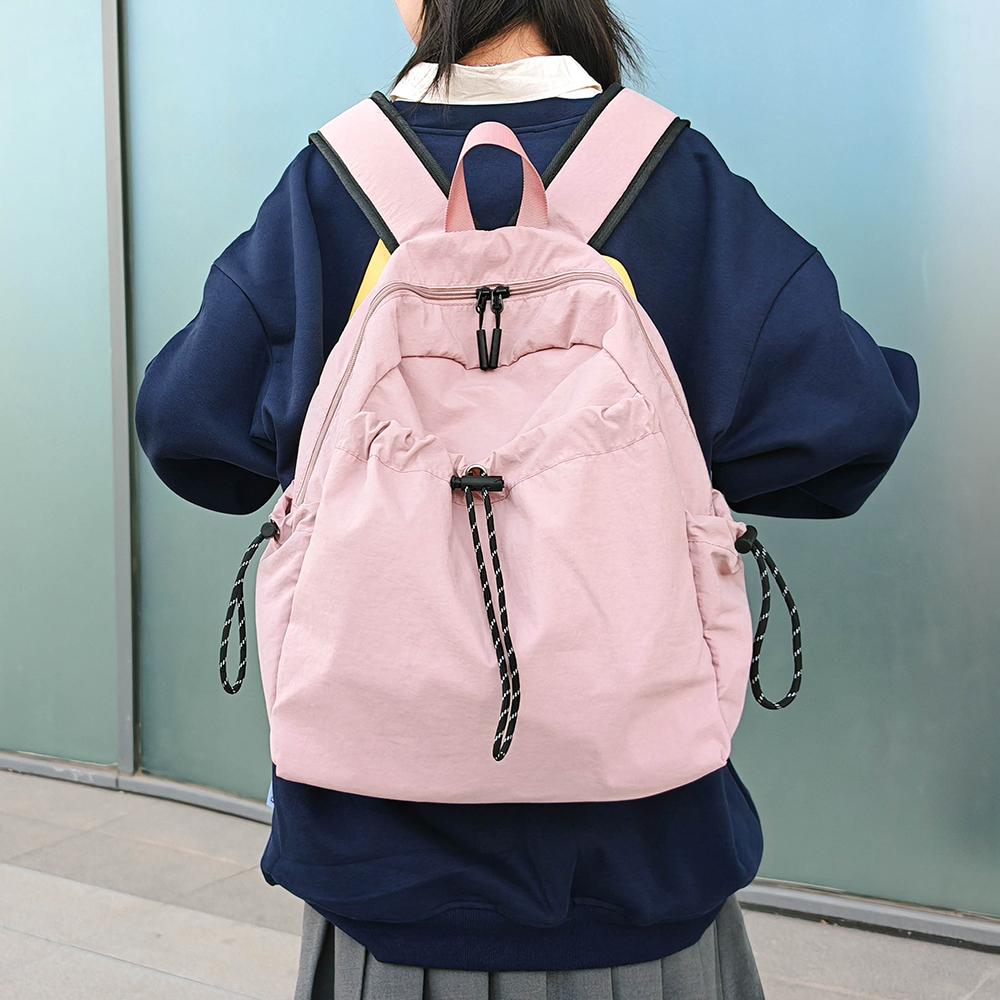 Women's Nylon Backpack Middle School Student Schoolbag Large Capacity Campus Lightweight Travel Bag