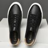 Fashion Men Genuine Leather Casual Shoes Lightweight Flats Shoes Luxury Brand Men's White Walking Sneakers 2025 New