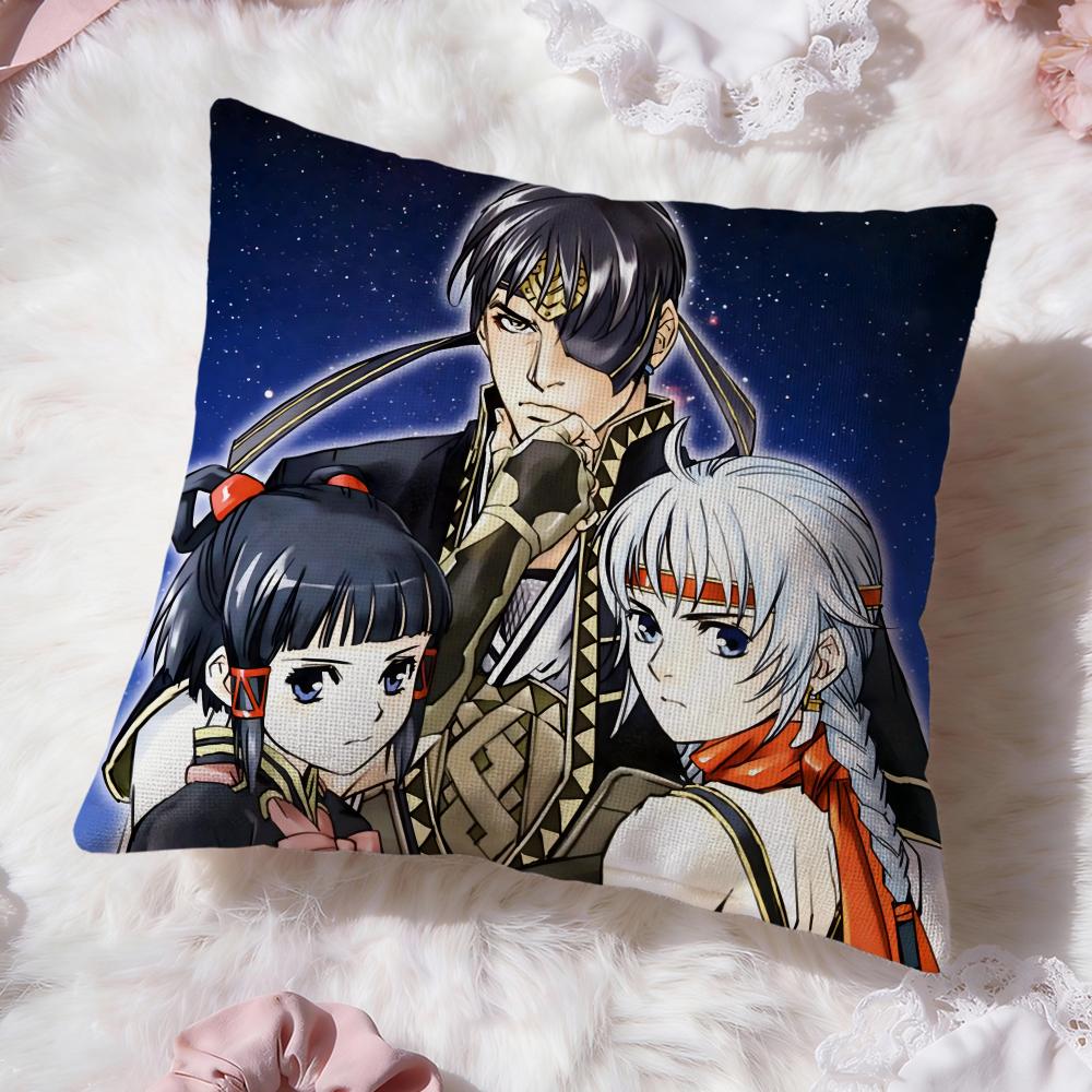 Anime G-Genso S-Suikoden Cushion Cover Premium Comfort Reversible Pillow Cove -Two in One Design for Any Room & Car Interior