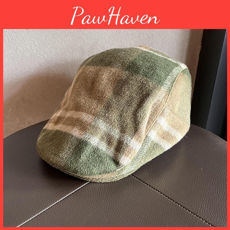 Classic Plaid Plush Blend Bucket Hat With Warmth And Casual Fit For Men And Women