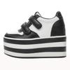 Super High Heel Platform White Shoes Women's Spring and Autumn 2025 New Casual Muffin Shoes Velcro Single Shoes Women's Tide
