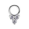 Charms - Cocr Nf - Triangle With White Zircons - Silver - D-070 4.5 Mm