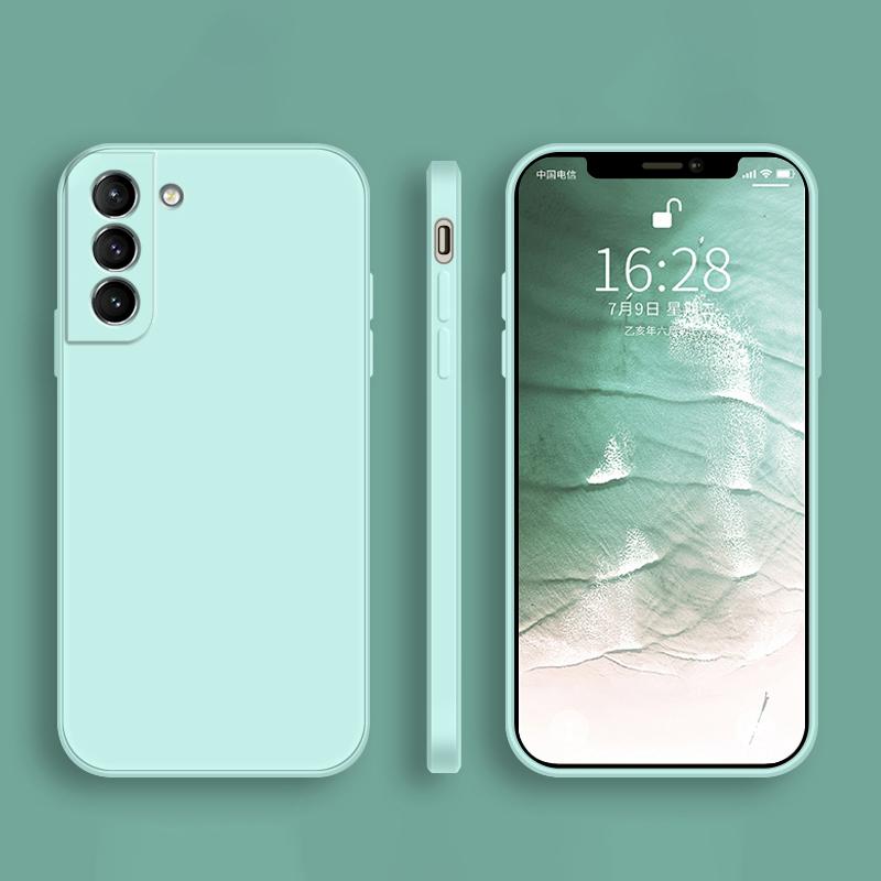 Square Liquid Silicone Al Case For For Samsung Galaxy S20 S21 Plus S22 Ultra S23 FE Bag Funda S24 S26 S25 5G Soft Cover