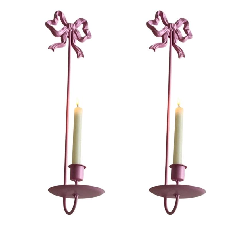 Настенные металлические железные настенные подсвечники Подвесное искусство Домашний декор Настенные декоративные подсвечники Подарок розовый