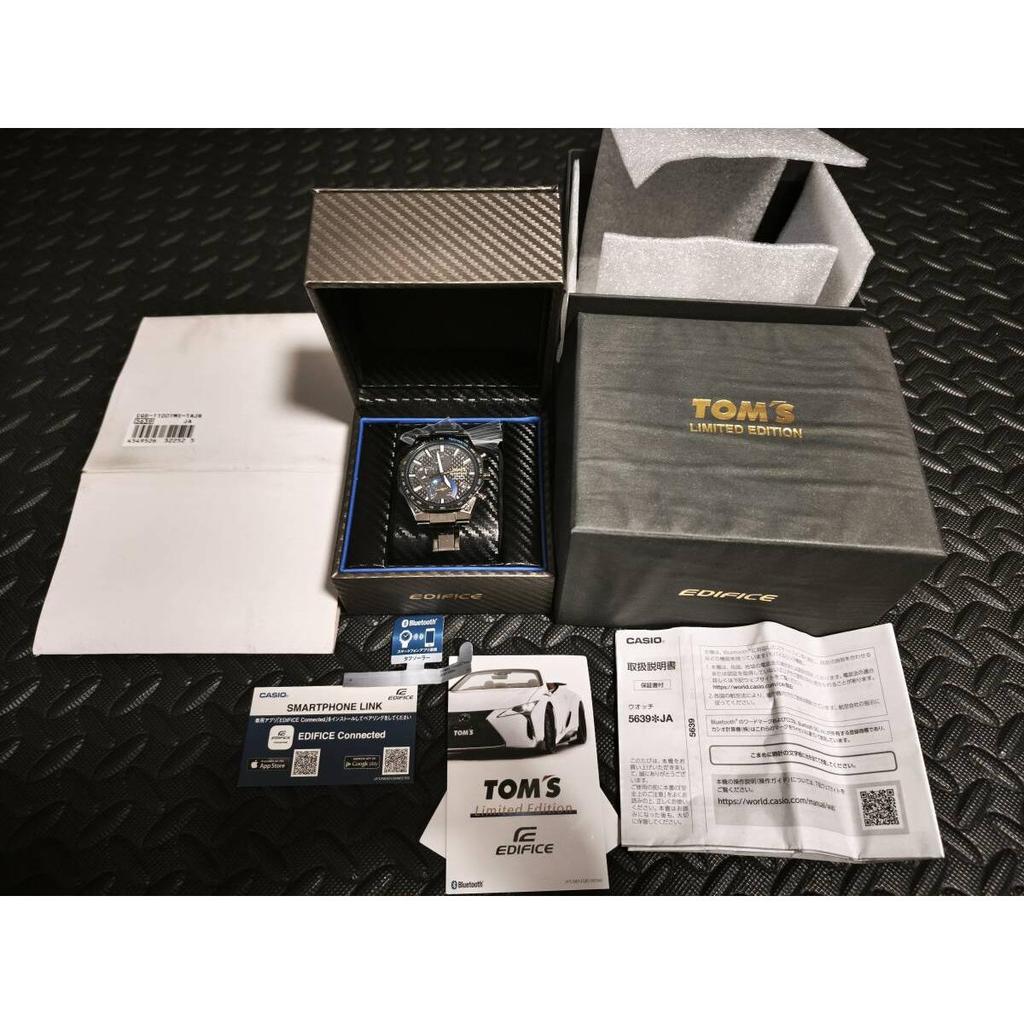 Used [Super rare!! Limited item!! Beautiful item!!] EQB-1100TMS Radio Casio Edifice TOM'S EDIFICE CASIO Bluetooth Carbon TOM'S Limited Edition