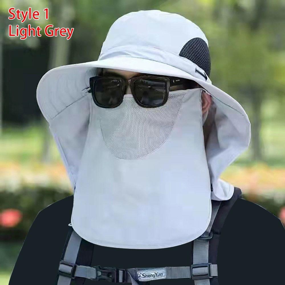 1Pcs Full Face Cover Fishing Hat Sun Cap Summer Hat Outdoor Anti UV Hiking Hat Women Men