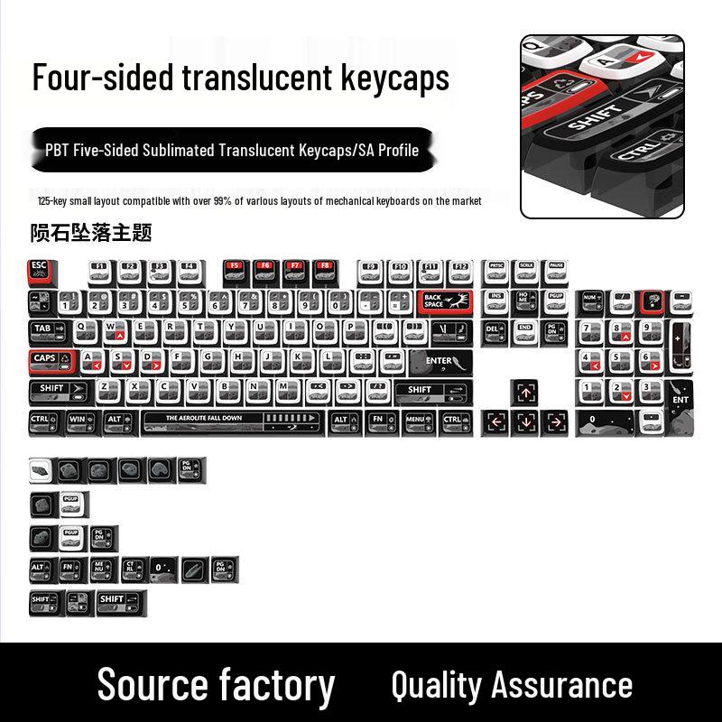Four-Sided Translucent Color Keycaps for Customized Mechanical Keyboard