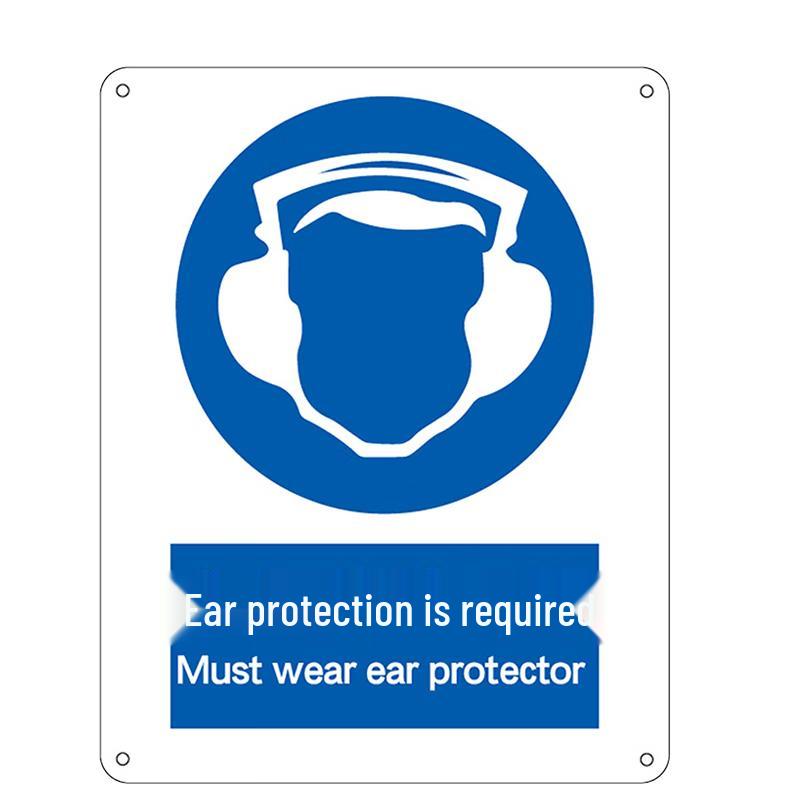 HESDIG JG-1530 Safety Warning Sign: Must Wear Ear Protectors 25x31.5cm