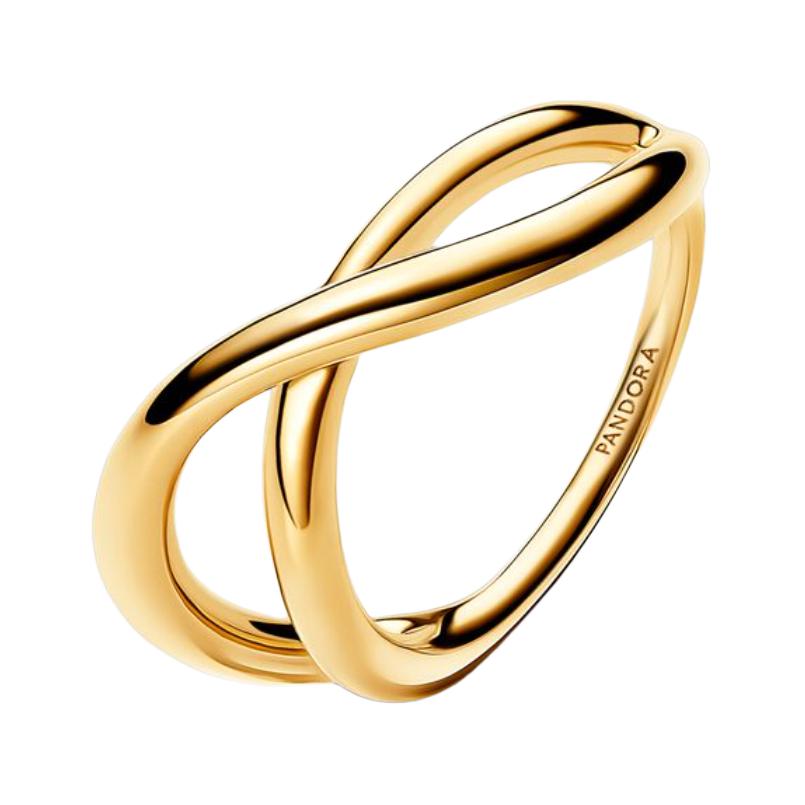 Pandora Organic Shape Infinite Design Ring Women rings Gold 163318C00 Box,52