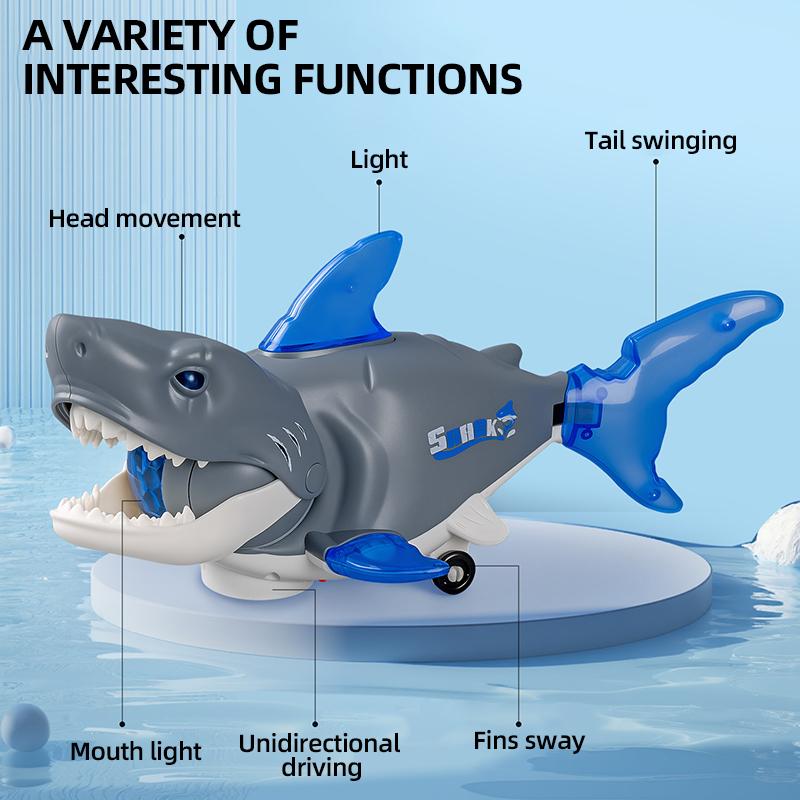 Kids' Electronic Toys Swaying Shark Robot with Music Light Animal Toys for Children Toddler Baby 1 To 2 3 Years Boys Girls Gifts