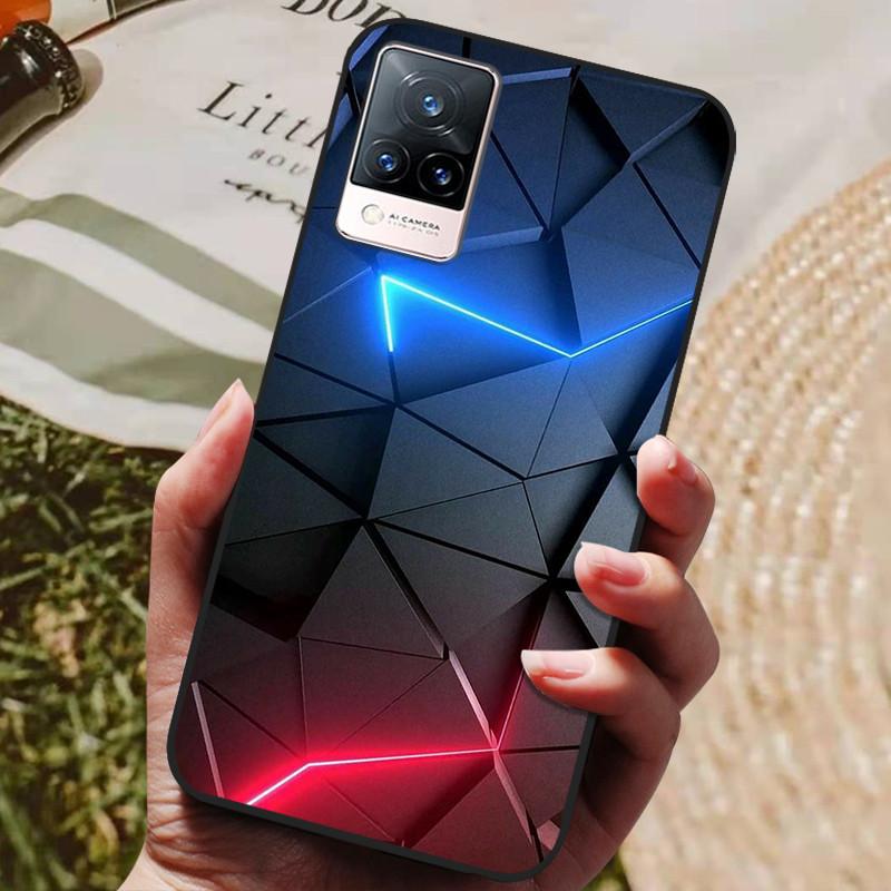 Dla Etui Coque vivo V21e Silikonowe Etui na Telefon z Tylną Pokrywą Dla vivo V21e Etui Miękki Bumper Funda na vivo V2061 V21 e V 21e 6.44" Torba