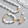 European and American Jewelry Retro Imitation Pearl Baroque Necklace Bracelet Set, Versatile High-end Earrings