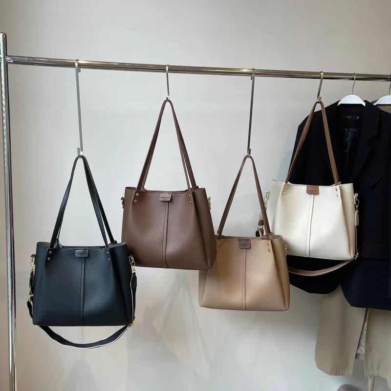 Simple  Fashionable Commuter Tote Bag Women's  Early Autumn New Large-capacity Versatile Shoulder Retro Messenger Bag