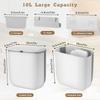 Folding Trash Can Wall Mounted Garbage Bin With Lid For Kitchen Bathroom Toilet Waste Storage Bucket Under Sink Container