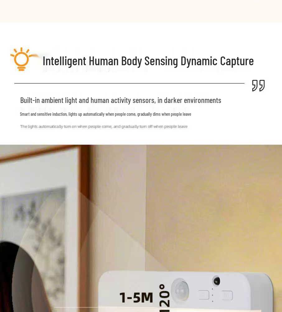 Dual Color Magnetic Charging Motion Sensor Night Light for Bedroom, Wall, Staircase, or Cabinet.