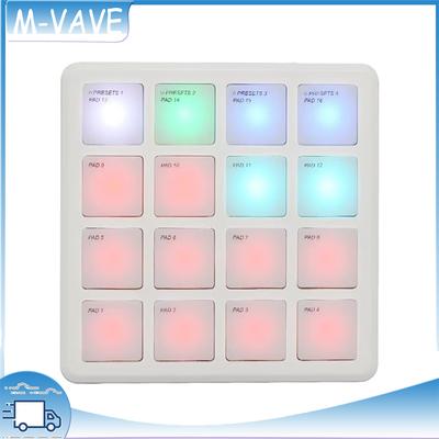 M-VAVE SMC PAD Pocket Pad Wireless MIDI Controller 16 Pads Suitable Percussion Keyboard USB-C Interface Portable Accessories