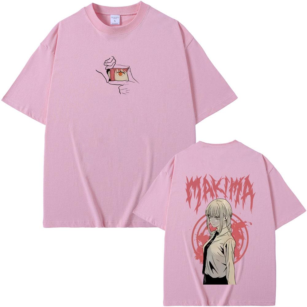 Japanese Anime Chainsaw Unisex Makima Merch 2026 Tshirt Unisex Women Unisexga Casual Oversized T Shirt Male Retro High Quality Tshirts
