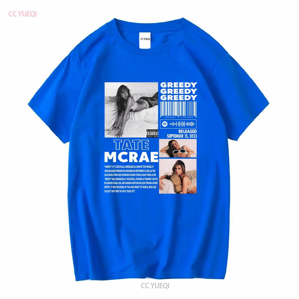 Tate Mcrae Greedy T Shirt Full Size S 5xl Long Sleeves Vintage Washed Comfortable Soft Fashion Homme Stretched Graphic