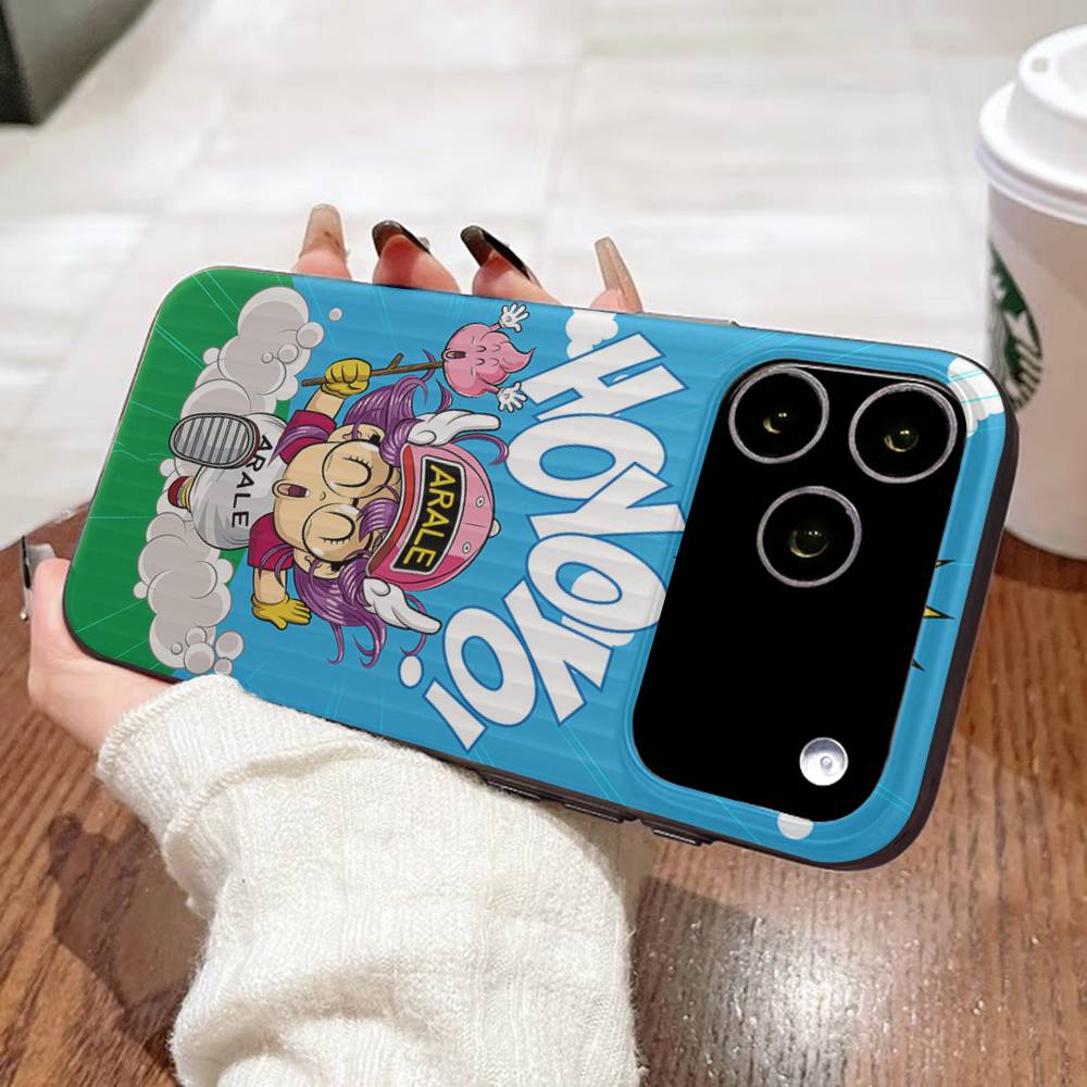 Cartoon Dr Slump Arale Phone Case For IPhone 17 16 15 14 13 12 11 Pro Max Plus Corrugated Bumper Back Cover Shell