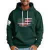 Felpa con cappuccio stampata con bandiera larga da uomo Felpa sportiva casual da uomo
