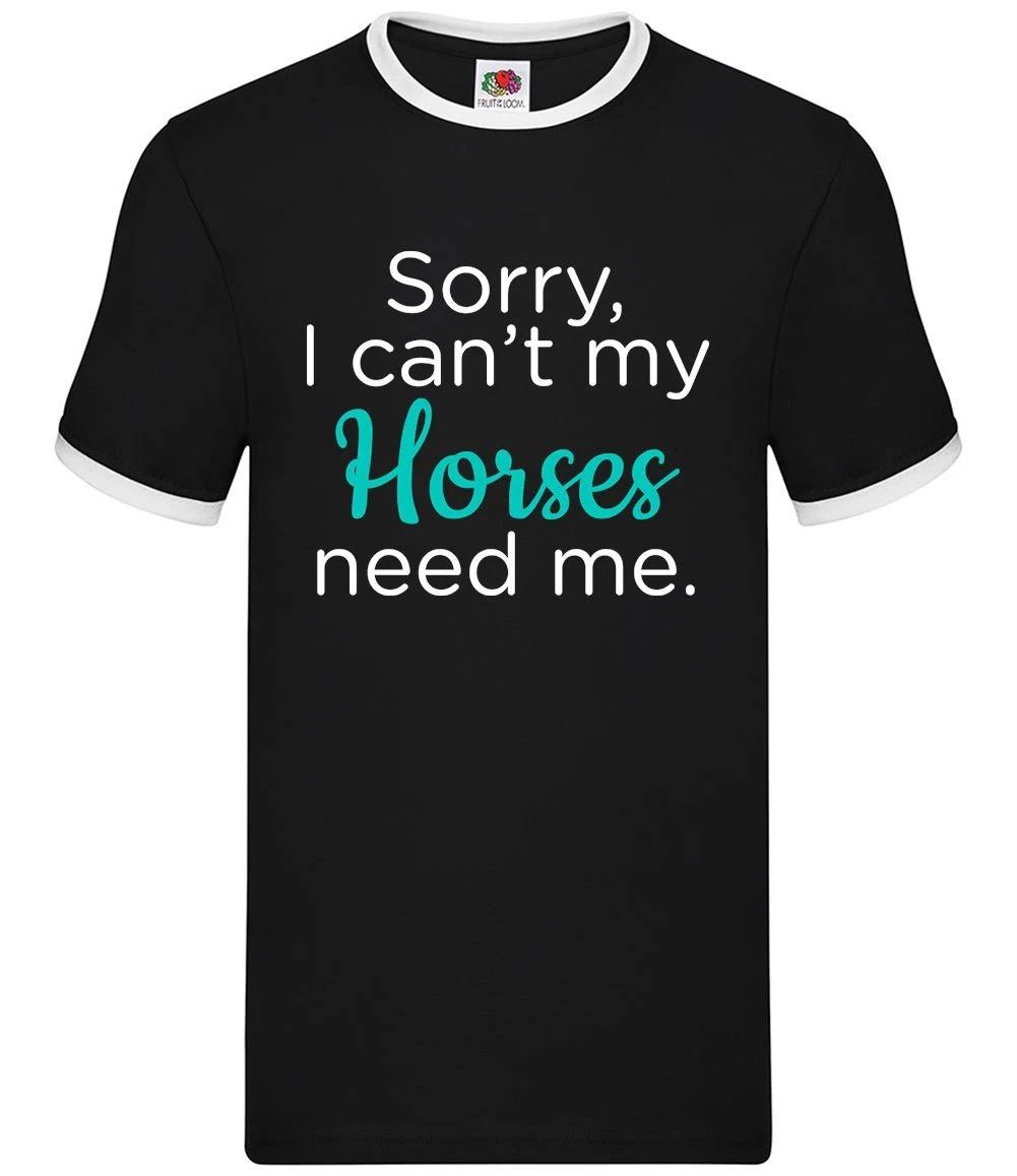 My Horses Need Me - Mens Ringer - Horse Riding Racing Love Farm Funny XL
