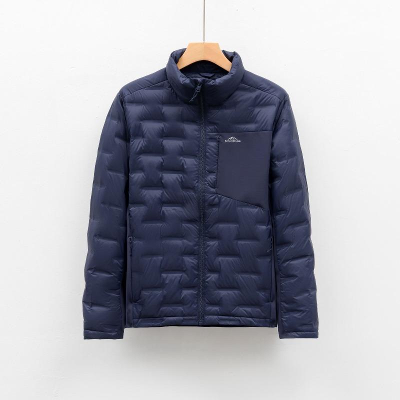 90% Down Outdoor Lightweight Down Jacket for Men - Autumn/Winter Short-Length Stand Collar Warm Top Outerwear