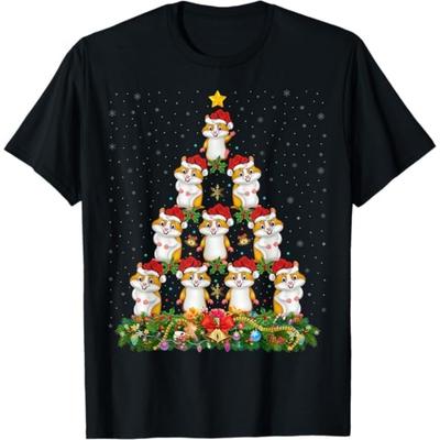 Hamster Christmas Tree Gift Santa Hat Christmas Hamster T-Shirt GIU1 Mens Womens Tank Top Sweatshirt Hoodie Longsleeve 556 Black