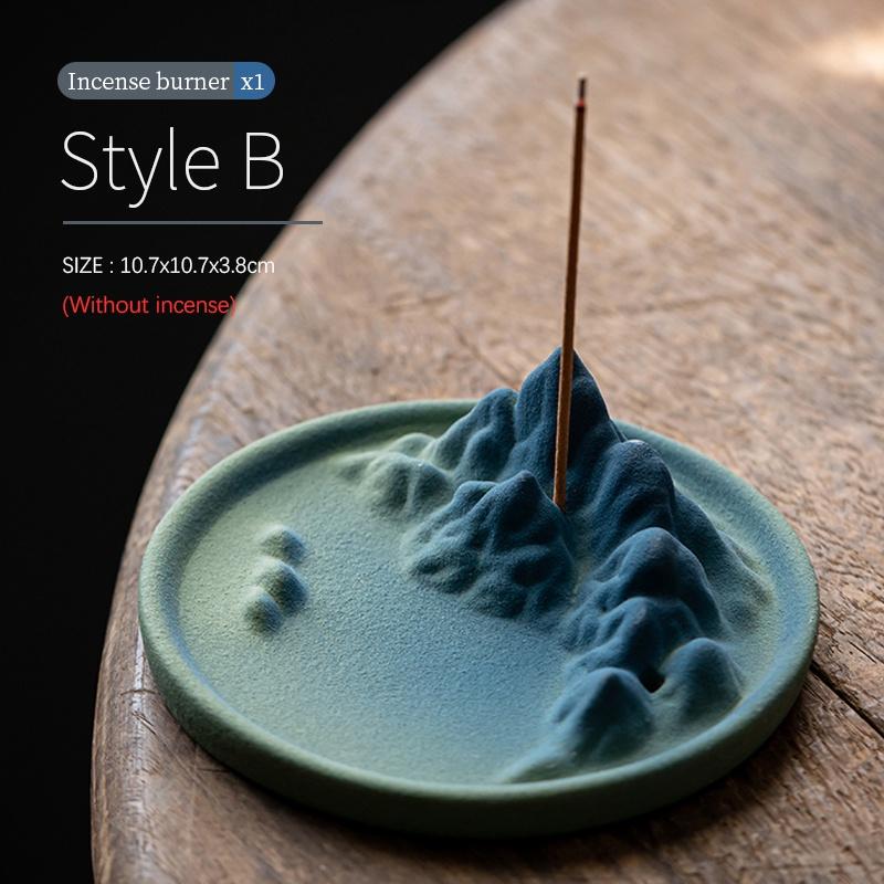 

Подставка для благовоний «Высокая гора, текущая вода», керамическая горелка для благовоний с обратным потоком, комнатный ароматерапевтический орнамент B