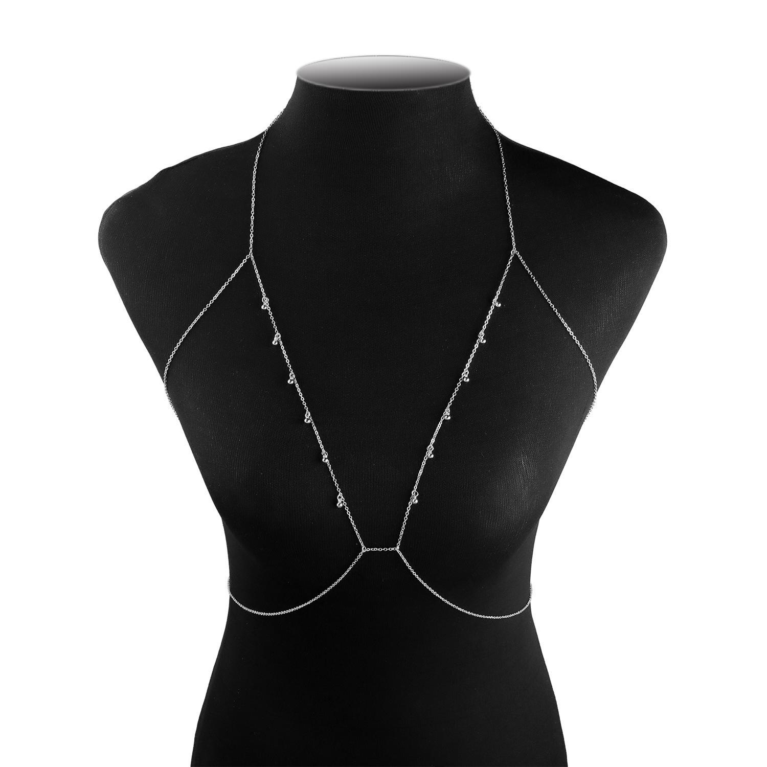 

New personalized exquisite bra beaded body chain direct sales срібний