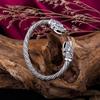 Dreamtimes Herren Nordischer Wikinger Drachen Armreif Vintage Loong Kopf Tier Geschnitzt Offener Manschettenarmreif Skandinavische Kostüm Accessoires