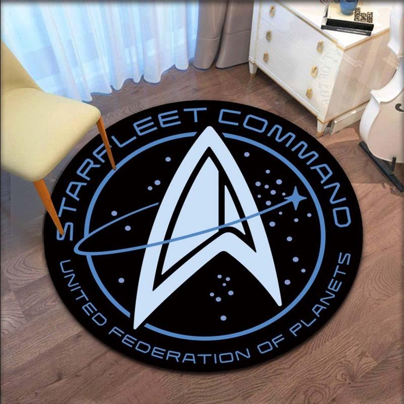 Star trek logotipo área tapete redondo decorativo sala de estar tapete porta banho lembrança decoração para casa tapetes para sala estar