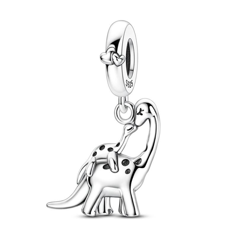 Mother's Day 925 Silver Charms Beads Love Mom Heart Charms Dangle for Bracelet Woman Jewelry Gifts