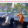 Change Color In The Sun Roasted Duck Car Mirror Ornaments Mini Swing Duck Car Hanging Pendant