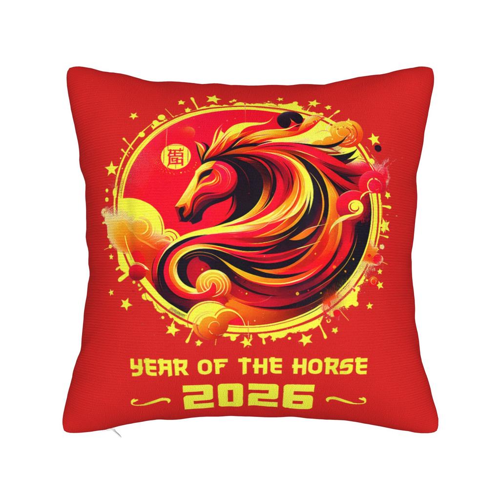 Chinese New Year Shirt for Kids 2026 Year of The Horse Pillowcases Pillow Case For Sofa Bedroom Home Decor Comfy Pillow Cover