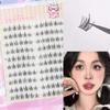 10 Filas/Caja Belleza de Pestañas Pestañas en Grupo para Ojos Pestañas Individuales DIY Estilo Coreano Cosplay Fibra Artificial Negro