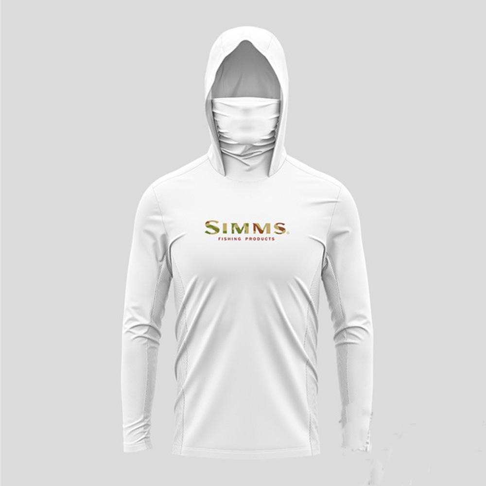 2024 New SIMMS Men's Sunscreen Upf 50 + Long Sleeve Fishing Suit UV Protection Mask Hooded Fishing Suit