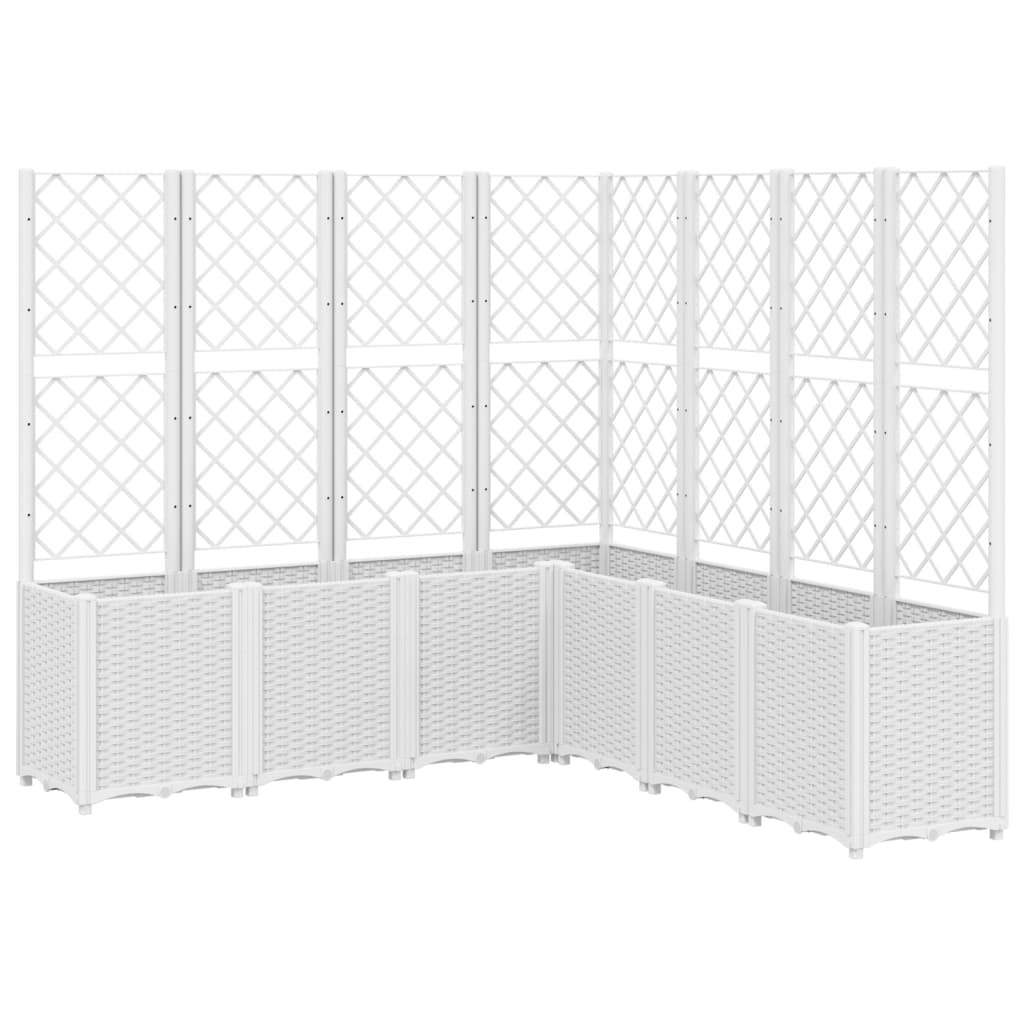 Planter with Trellis White 160x160x140 Cm PP