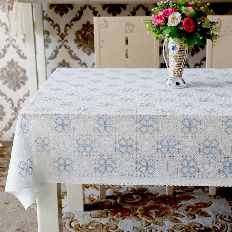 European Plain Lace Waterproof PVC Tablecloth - Anti-Scalding, No-Wash, Rectangular Dining & Coffee Table Mat