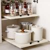 Slide Out Kitchen Storage Shelf No Drill Storage Tray Cabinet Organizer  Dishes Cups Supply