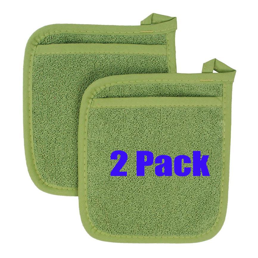 

100 % хлопок. Махровые держатели и подставки для горячих блюд премиум-класса, 2 шт., 7,8 x 7,8 дюйма, высокая термостойкость 2 pack