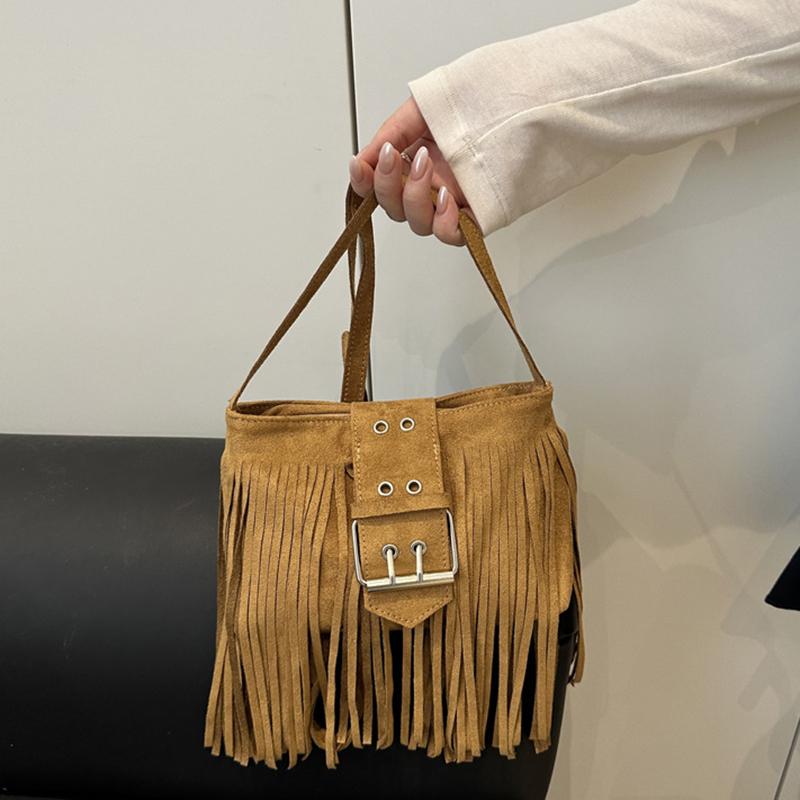 Modna Torba na Ramię z Frędzlami Niszowa Wszechstronna Retro Torba Crossbody Mała Kwadratowa Torba Prezent Urodzinowy Torba na Ramię Wysokiej Jakości Torba KTB