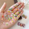 20Pcs Ice-Transparent Vegetable Nail Art Accessories Cute Mini Nail Charms Cabbage Corn Resin Nail Rhinestones Cartoon Decor